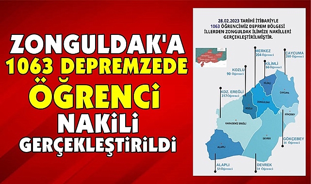 Çaycuma'ya gelen öğrenci sayısı belli oldu