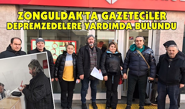 Zonguldak'ta gazeteciler depremzedelere yardımda bulundu