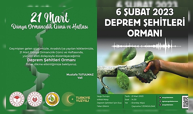 Çaycuma'da deprem şehitleri ormanda yaşatılacak