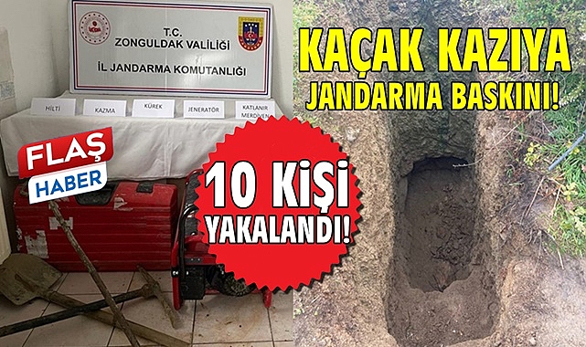 Kaçak kazıya jandarma baskını!