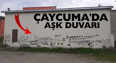 Çaycuma'da aşk duvarı