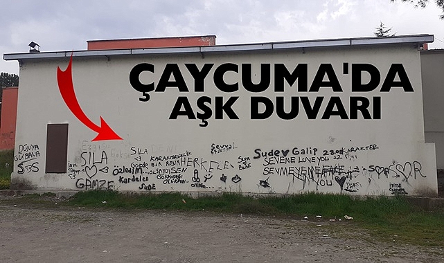 Çaycuma'da aşk duvarı