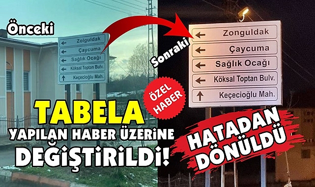 Hatadan dönüldü! 'Tabela' yapılan haber üzerine değiştirildi!