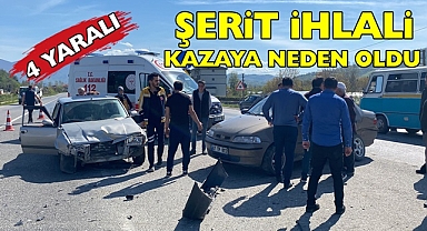 Şerit ihlali kazaya neden oldu! 4 yaralı