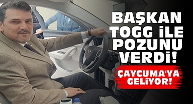 Başkan TOGG ile pozunu verdi! Çaycuma'ya geliyor!