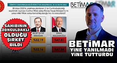 Sahibinin Zonguldaklı olduğu Betimar araştırma sonuçları yine bildi