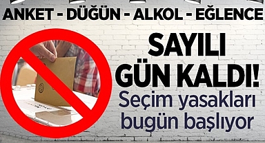 Sayılı gün kaldı! Seçim yasakları bugün başlıyor