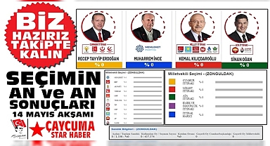 Seçimin an ve an sonuçları Çaycuma Star Haber'de...
