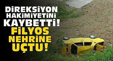 Direksiyon hakimiyetini kaybetti, Filyos nehrine uçtu!