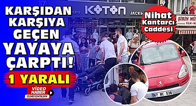 Karşıdan karşıya geçen yayaya çarptı! 1 yaralı