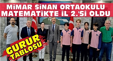 Mimar Sinan Ortaokulu matematikte il 2.'si oldu