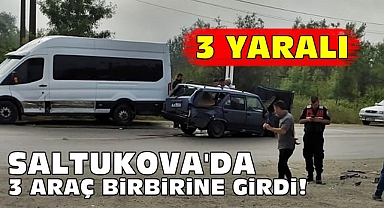 Saltukova'da üç araç birbirine girdi! 3 yaralı