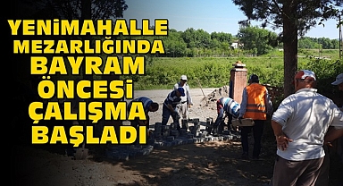Yenimahalle mezarlığında bayram öncesi çalışma başladı
