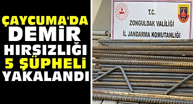 Çaycuma'da demir hırsızlığı! 5 şüpheli yakalandı