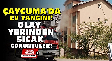 Çaycuma'da ev yangını! Olay yerinden sıcak görüntüler!