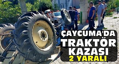 Çaycuma'da traktör kazası; 2 yaralı