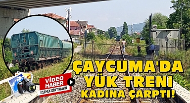 Feci kaza! Çaycuma'da yük treni kadına çarptı!