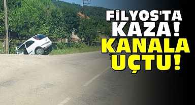 Filyos'ta görünmez kaza! Kanala uçtu!