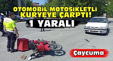 Otomobil motosikletli kuryeye çarptı! 1 yaralı