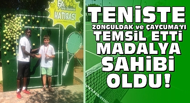 Teniste Zonguldak ve Çaycuma'yı temsil etti, madalya sahibi oldu!