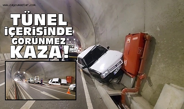Tünel içerisinde görünmez kaza!