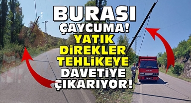 Burası Çaycuma! Yatık direkler tehlikeye davetiye çıkarıyor!