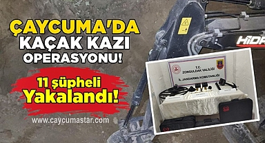 Çaycuma'da kaçak kazı operasyonu! 11 şüpheli yakalandı!
