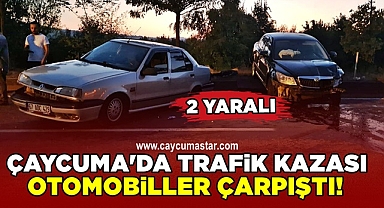 Çaycuma'da trafik kazası! Otomobiller çarpıştı! 2 Yaralı