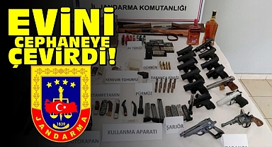 Evini cephaneye çevirdi!