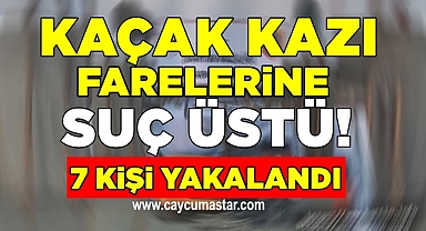 Kaçak kazı farelerine suç üstü! 7 kişi yakalandı