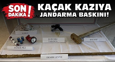 Kaçak kazıya jandarma baskını!