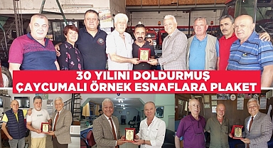 30 yılını doldurmuş örnek esnaflara plaket