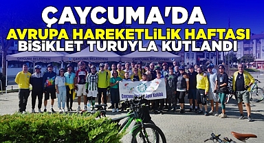 Çaycuma'da Avrupa Hareketlilik Haftası bisiklet turuyla kutlandı