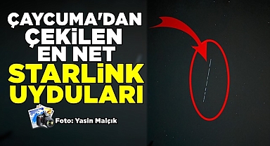 Çaycuma'dan çekilen en net Starlink uyduları!