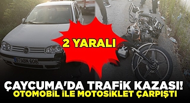 Otomobil ile motosiklet çarpıştı!