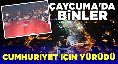 Çaycuma binler Cumhuriyet için yürüdü