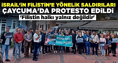 İsrail'in Filistin'e yönelik saldırıları Çaycuma'da protesto edildi
