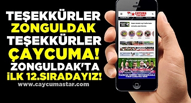 Teşekkürler Çaycuma! Zonguldak'ta ilk 12.sıradayız!