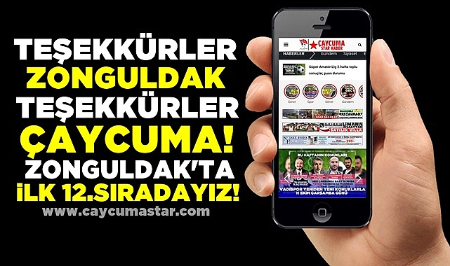 Teşekkürler Çaycuma! Zonguldak'ta ilk 12.sıradayız!