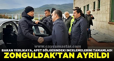 Bakan Yerlikaya Zonguldak'tan ayrıldı