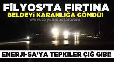 Filyos'ta fırtına beldeyi karanlığa gömdü!