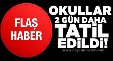 Okullar iki gün daha tatil edildi!