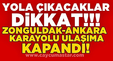 Yola çıkacaklar dikkat! Zonguldak-Ankara karayolu kapandı!