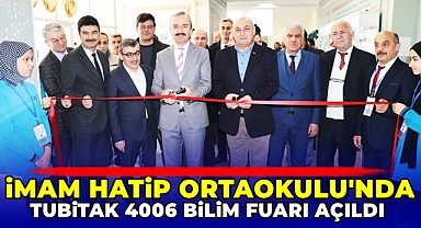 İmam Hatip Ortaokulu'nda TÜBİTAK 4006 bilim fuarı açıldı