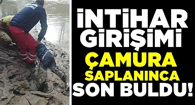 İntihar girişimi çamura saplanınca son buldu!