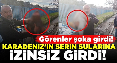 Karadeniz'in serin sularına izinsiz girdi! Balıkçılara yakalandı!