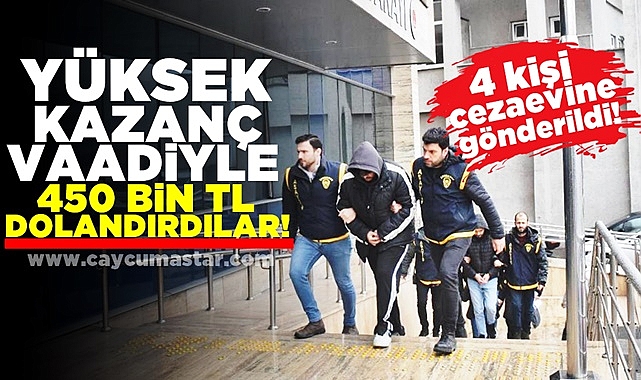 Yüksek kazanç vaadiyle 450 bin TL dolandırdılar!