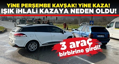 Yine Perşembe kavşak, yine kaza!