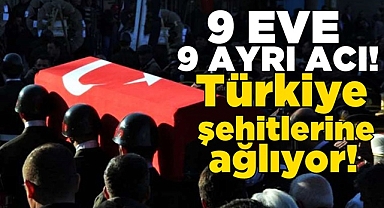 9 eve 9 ayrı acı! Türkiye şehitlerine ağlıyor!