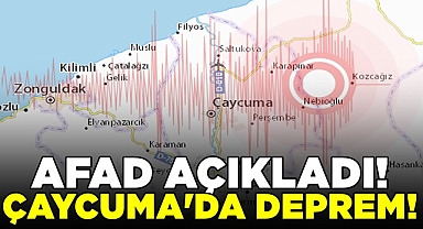 AFAD açıkladı! Çaycuma'da deprem!